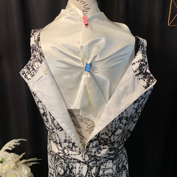 Calvin Klein Black and White Midi Dress - Picture 6 of 9